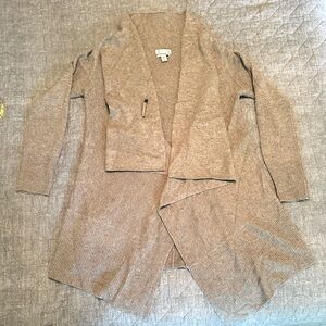 NWOT Nanette Lepore heathered cashmere sweater with safety pin closure - size L